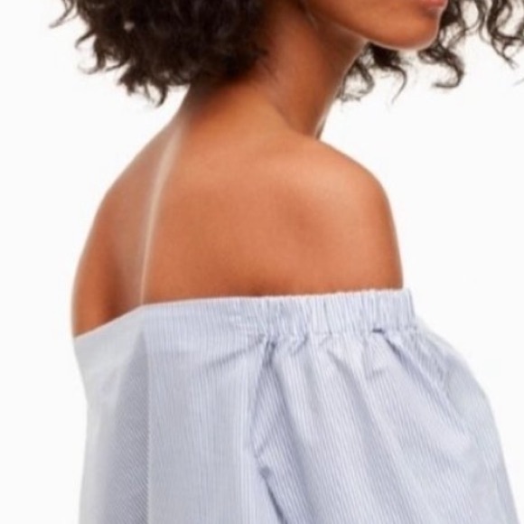 Aritzia Babaton Malik Off Shoulder Pin Striped Top - Picture 4 of 11